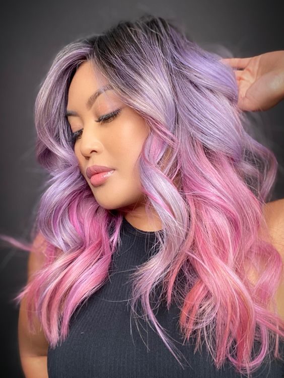 Lilac and Pink Balayage for a Chic Summer Twist
