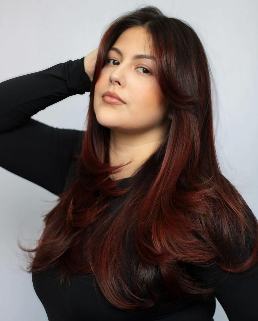 Ombre Balayage with Auburn Tones