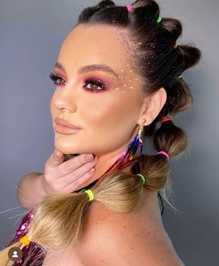 Playful Pigtails with a Colorful Twist