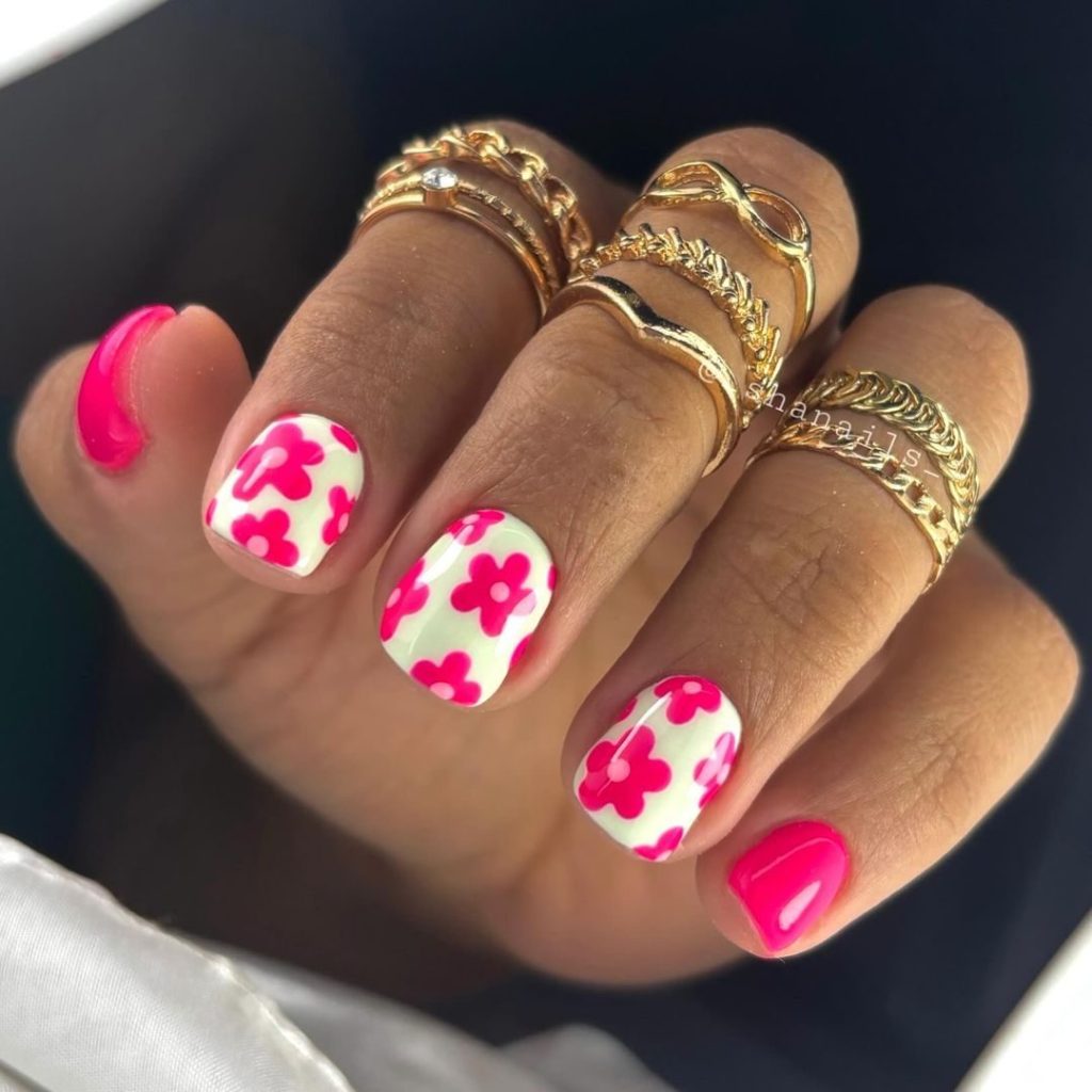Pop of Pink Flowers