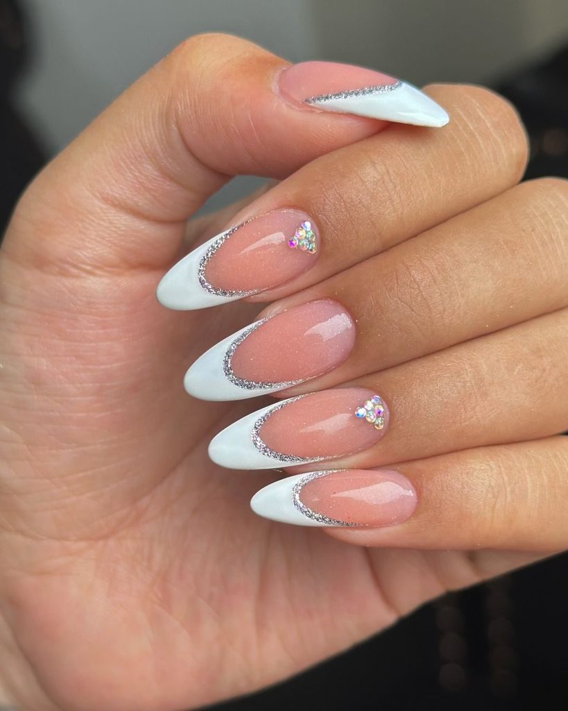 Silvery Swirls and Sparkling Gems