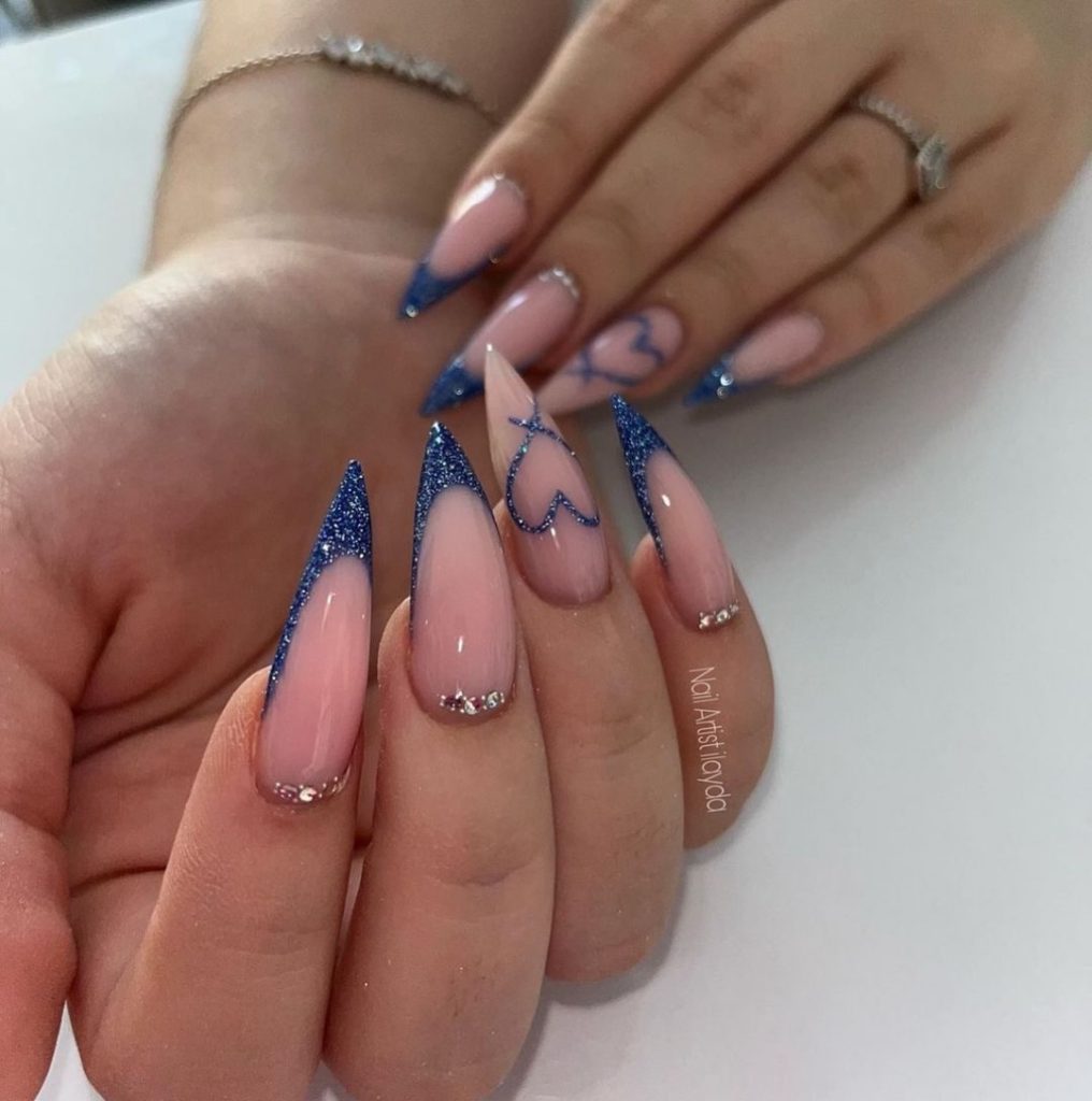 Starry Night in Blue Satin