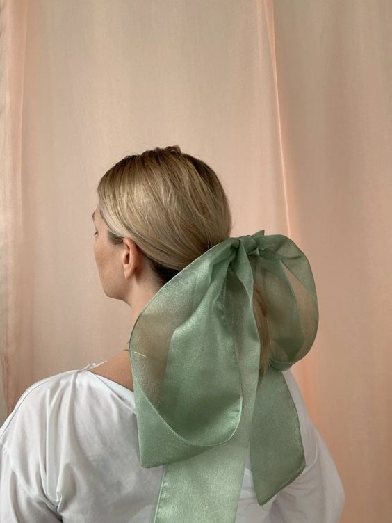 The Enchanting Green Bow Ponytail