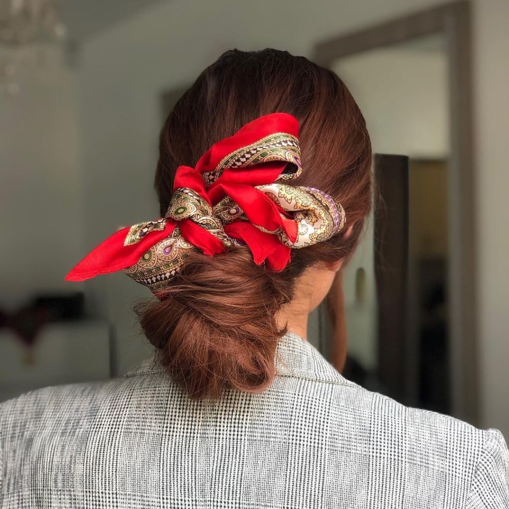 The Scarf-Wrapped Bun A Touch of Exotic Elegance