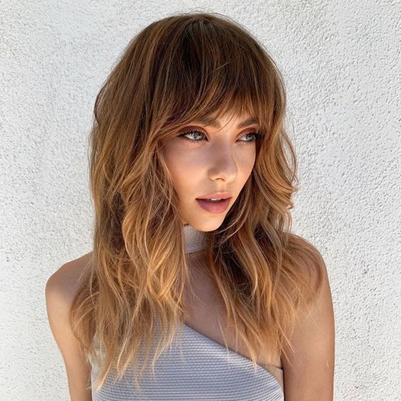 The Wavy Curtain Bangs