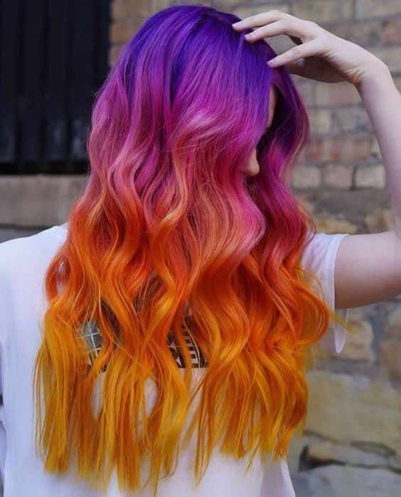 Vivid Violet to Sizzling Sunset Ombre